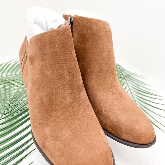 Lucky Brand Bellita Heeled Round Toe Brown Leather Ankle Boots Size 10 NWOB - Picture 9 of 12